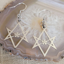 Load image into Gallery viewer, Hexagram Earrings, Dangle Drop Earrings, Machine Cut Stainless Steel