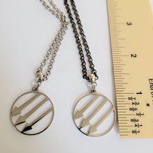 Load image into Gallery viewer, Anti Fascist Iron Front Necklace, Your Choice of Gunmetal or Silver Rolo Chain