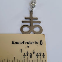 Load image into Gallery viewer, Leviathan Cross Necklace, Your Choice of Gunmetal or Silver Rolo Chain, Mens Jewelry