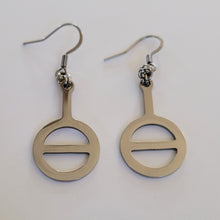 Load image into Gallery viewer, Agender Earrings, Non Binary Dangle Drop Earrings, Machine Cut Stainless Steel Charms