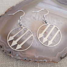 Load image into Gallery viewer, Anti Fascist Earrings, Iron Front Drop Dangle Earrings, Machine Cut Stainless Steel Charms