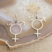 Load image into Gallery viewer, Transgender Earrings, Non Binary Trans Awareness Drop Dangle Earrings