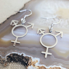 Load image into Gallery viewer, Transgender Earrings, Non Binary Trans Awareness Drop Dangle Earrings
