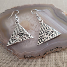 Load image into Gallery viewer, Pyramid Eye of Ra Earrings,  Dangle Drop Earrings, Egyptian Jewelry