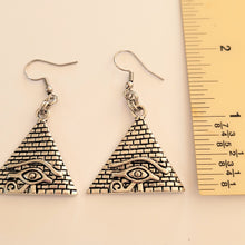 Load image into Gallery viewer, Pyramid Eye of Ra Earrings,  Dangle Drop Earrings, Egyptian Jewelry