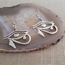 Load image into Gallery viewer, Eye of Horus Earrings, Dangle Drop Earrings, Egyptian Jewelry