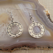 Load image into Gallery viewer, Moon Phase Earrings, Dangle Drop Earrings, Witchy Witchcraft Jewelry