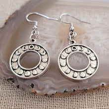 Load image into Gallery viewer, Moon Phase Earrings, Dangle Drop Earrings, Witchy Witchcraft Jewelry