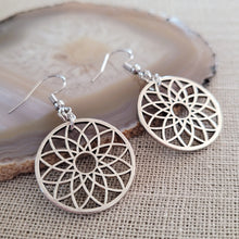 Load image into Gallery viewer, Flower of Life Earrings, Dangle Drop Earrings, Yoga Jewelry