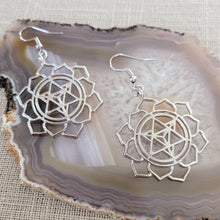 Load image into Gallery viewer, Merkaba Earrings,  Silver Dangle Drop Earrings
