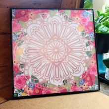 Load image into Gallery viewer, Flower Garden Mandala Framed 12x12 Wall Art Home Decor