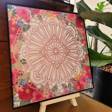 Load image into Gallery viewer, Flower Garden Mandala Framed 12x12 Wall Art Home Decor
