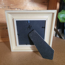 Load image into Gallery viewer, Brown and Cream Floral Frame, Handmade Paper Flowers, 6x6 Woodgrain Frame, Nursery Powder Room Decor