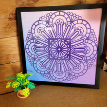 Load image into Gallery viewer, Purple Mandala Framed 12x12 Wall Art Home Decor