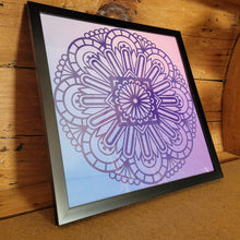 Load image into Gallery viewer, Purple Mandala Framed 12x12 Wall Art Home Decor