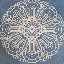 Load image into Gallery viewer, Blue and White Mandala Framed 12x12 Wall Art Home Decor