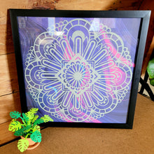 Load image into Gallery viewer, Gray and Blue Mandala Framed 12x12 Wall Art Home Decor