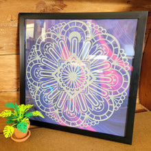 Load image into Gallery viewer, Gray and Blue Mandala Framed 12x12 Wall Art Home Decor