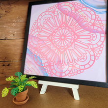 Load image into Gallery viewer, Pink Watercolor Mandala Framed 12x12 Wall Art Home Decor