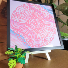 Load image into Gallery viewer, Pink Watercolor Mandala Framed 12x12 Wall Art Home Decor