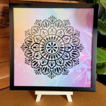 Load image into Gallery viewer, Black Watercolor Mandala Framed 12x12 Wall Art Home Decor