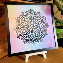 Load image into Gallery viewer, Black Watercolor Mandala Framed 12x12 Wall Art Home Decor