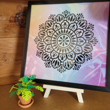 Load image into Gallery viewer, Black Watercolor Mandala Framed 12x12 Wall Art Home Decor
