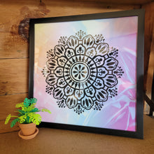 Load image into Gallery viewer, Black Watercolor Mandala Framed 12x12 Wall Art Home Decor