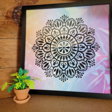 Load image into Gallery viewer, Black Watercolor Mandala Framed 12x12 Wall Art Home Decor