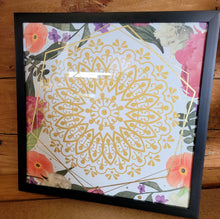 Load image into Gallery viewer, Gold Floral Mandala Framed 12x12 Wall Art Home Decor