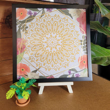Load image into Gallery viewer, Gold Floral Mandala Framed 12x12 Wall Art Home Decor