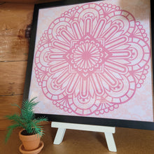 Load image into Gallery viewer, Pink Floral Mandala Framed 12x12 Wall Art Home Decor
