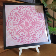 Load image into Gallery viewer, Pink Floral Mandala Framed 12x12 Wall Art Home Decor