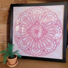 Load image into Gallery viewer, Pink Floral Mandala Framed 12x12 Wall Art Home Decor