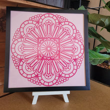 Load image into Gallery viewer, Magenta and Pink Mandala Framed 12x12 Wall Art Home Decor
