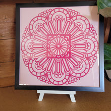 Load image into Gallery viewer, Magenta and Pink Mandala Framed 12x12 Wall Art Home Decor