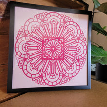 Load image into Gallery viewer, Magenta and Pink Mandala Framed 12x12 Wall Art Home Decor