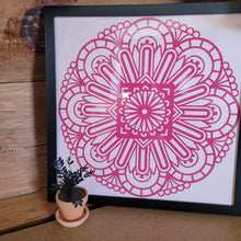 Load image into Gallery viewer, Magenta and Pink Mandala Framed 12x12 Wall Art Home Decor