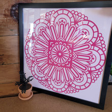 Load image into Gallery viewer, Magenta and Pink Mandala Framed 12x12 Wall Art Home Decor