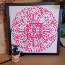 Load image into Gallery viewer, Magenta and Pink Mandala Framed 12x12 Wall Art Home Decor