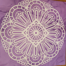 Load image into Gallery viewer, Purple and White Mandala Framed 12x12 Wall Art Home Decor