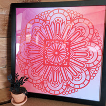 Load image into Gallery viewer, Red Mandala Framed 12x12 Wall Art Home Decor