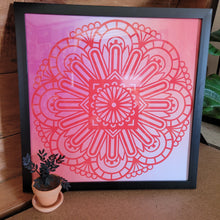 Load image into Gallery viewer, Red Mandala Framed 12x12 Wall Art Home Decor