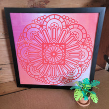 Load image into Gallery viewer, Red Mandala Framed 12x12 Wall Art Home Decor