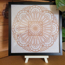 Load image into Gallery viewer, Brown Floral Mandala Framed 12x12 Wall Art Home Decor
