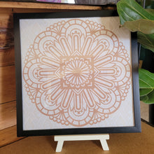 Load image into Gallery viewer, Brown Floral Mandala Framed 12x12 Wall Art Home Decor