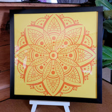 Load image into Gallery viewer, Yellow and Orange Mandala Framed 12x12 Wall Art Home Decor