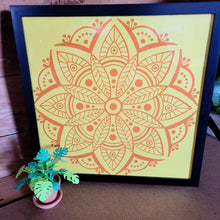 Load image into Gallery viewer, Yellow and Orange Mandala Framed 12x12 Wall Art Home Decor