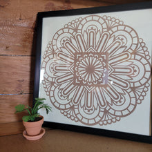 Load image into Gallery viewer, Brown Mandala Framed 12x12 Wall Art Home Decor