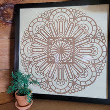 Load image into Gallery viewer, Brown Mandala Framed 12x12 Wall Art Home Decor